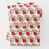 Feuille De Papier Cadeau Chatons de Noël Vintage (En situation)