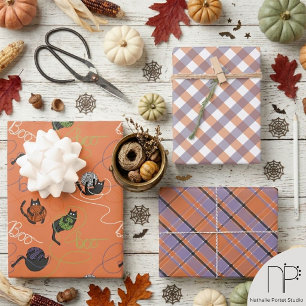 Feuille De Papier Cadeau Chatons orange enchevêtrés de manière adorable