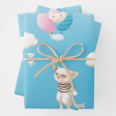Feuille De Papier Cadeau Chatons Skyward (En situation)