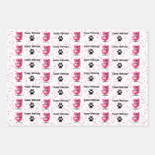 Feuille De Papier Cadeau Chats atomiques Anniversaire Chaise rose Empreinte (Devant 2)