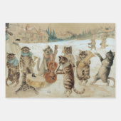 Feuille De Papier Cadeau Chats Carol Chant de Louis Wain (Devant 2)