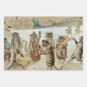 Feuille De Papier Cadeau Chats Carol Chant de Louis Wain (Devant)