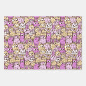 Feuille De Papier Cadeau Chats colorés (Devant 2)