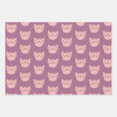 Feuille De Papier Cadeau Chats colorés mignons Pastel Minimal (Devant 2)