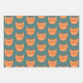 Feuille De Papier Cadeau Chats colorés mignons Pastel Minimal (Devant)