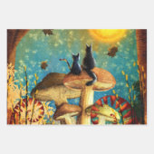 Feuille De Papier Cadeau Chats de champignons (Devant 3)
