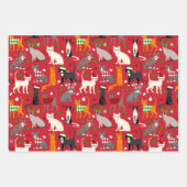 Feuille De Papier Cadeau Chats de Noël (Devant)