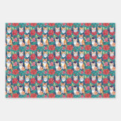 Feuille De Papier Cadeau Chats de Noël (Devant 2)