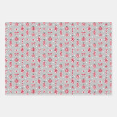 Feuille De Papier Cadeau Chats de Noël en Casquette Ensemble de trois (Devant 2)