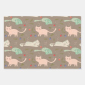 Feuille De Papier Cadeau Chats de Noël mignons (Devant 2)