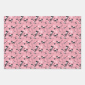 Feuille De Papier Cadeau Chats de Noël roses mignons et rétro (Devant 3)