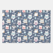 Feuille De Papier Cadeau Chats d'hiver Fun Pastel vacances Noël (Devant)