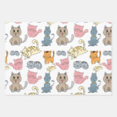Feuille De Papier Cadeau Chats et chatons mignons et amusants (Devant 3)