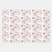 Feuille De Papier Cadeau Chats et Roses (Devant 3)