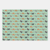 Feuille De Papier Cadeau Chats gras et poudings de Noël (Devant 2)