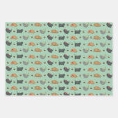 Feuille De Papier Cadeau Chats gras et poudings de Noël (Devant)