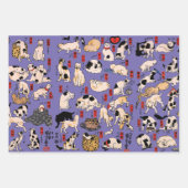 Feuille De Papier Cadeau chats japonais Ukiyo-e Funny kitty (Devant 2)