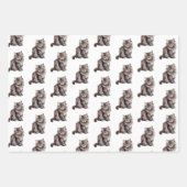 Feuille De Papier Cadeau Chats Kitty Grey (Devant 3)