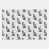 Feuille De Papier Cadeau Chats Kitty Grey (Devant)