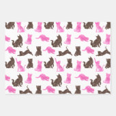 Feuille De Papier Cadeau Chats Kitty roses et Brown (Devant 3)