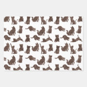 Feuille De Papier Cadeau Chats Kitty roses et Brown (Devant 2)