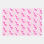 Feuille De Papier Cadeau Chats Kitty roses et Brown (Devant)