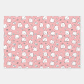 Feuille De Papier Cadeau chats mignons motif de vie (Devant 3)