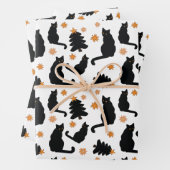 Feuille De Papier Cadeau Chats noirs (En situation)