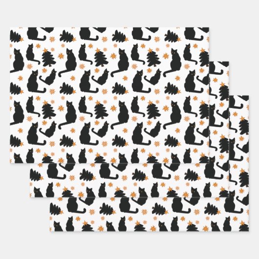 Feuille De Papier Cadeau Chats noirs (Lot)