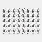 Feuille De Papier Cadeau Chats rétro du milieu du siècle moderne Motif (Devant)