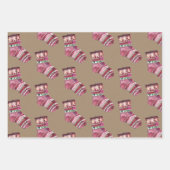 Feuille De Papier Cadeau Chaussettes et Mitts Rustiques Kraft Winter Tuque (Devant 3)