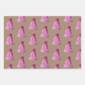 Feuille De Papier Cadeau Chaussettes et Mitts Rustiques Kraft Winter Tuque (Devant)