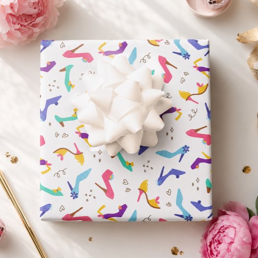 Feuille De Papier Cadeau Chaussures à talons hauts de mode