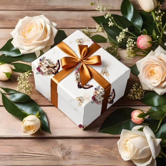 Feuille De Papier Cadeau Chaussures et pétillant Mariage Bohème occidental