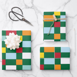 Feuille De Papier Cadeau Checkerboard Colorful Checks Checkerboard