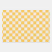 Feuille De Papier Cadeau Checkerboard Yellow Pink Green Preppy Retro Fun (Devant)