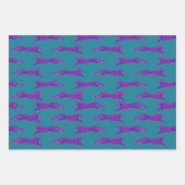 Feuille De Papier Cadeau Cheetah rose chaud brillant et gras (Devant)