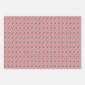 Feuille De Papier Cadeau Chemins, couleur rose, (Devant 2)