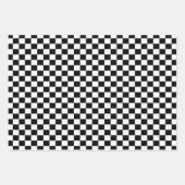 Feuille De Papier Cadeau Chèque noir et blanc classique   (Devant 3)