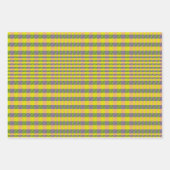 Feuille De Papier Cadeau Chèque Plaid Retro Jaune et Rose (Devant 3)