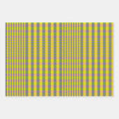 Feuille De Papier Cadeau Chèque Plaid Retro Jaune et Rose (Devant 2)