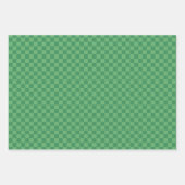 Feuille De Papier Cadeau Chèques fraises et Jacquard Noël Rose Vert (Devant 3)