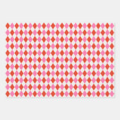 Feuille De Papier Cadeau Chèques fraises et Jacquard Noël Rose Vert (Devant 2)