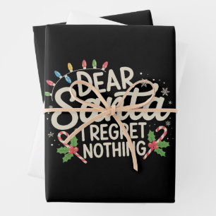 Feuille De Papier Cadeau Cher Père Noël Je Ne Regrette Rien Noël Famille Co