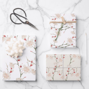 Feuille De Papier Cadeau Cherry Blossom Motif Boho