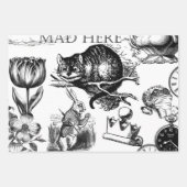 Feuille De Papier Cadeau Cheshire Chat classique alice au merveilleux fou (Devant 2)