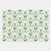 Feuille De Papier Cadeau Cheval de Dala suédois Turquoise (Devant 3)