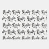 Feuille De Papier Cadeau Cheval de Noël et Père Noël (Devant 3)