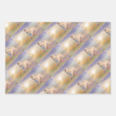 Feuille De Papier Cadeau Cheval de rêve traversant la prairie de fleurs ros (Devant 3)