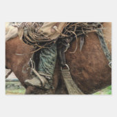 Feuille De Papier Cadeau Cheval équitation Western Rodeo Cowboy (Devant 2)